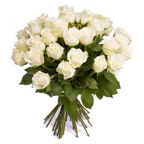 Букет из 25 белых роз №169 - Фото 1